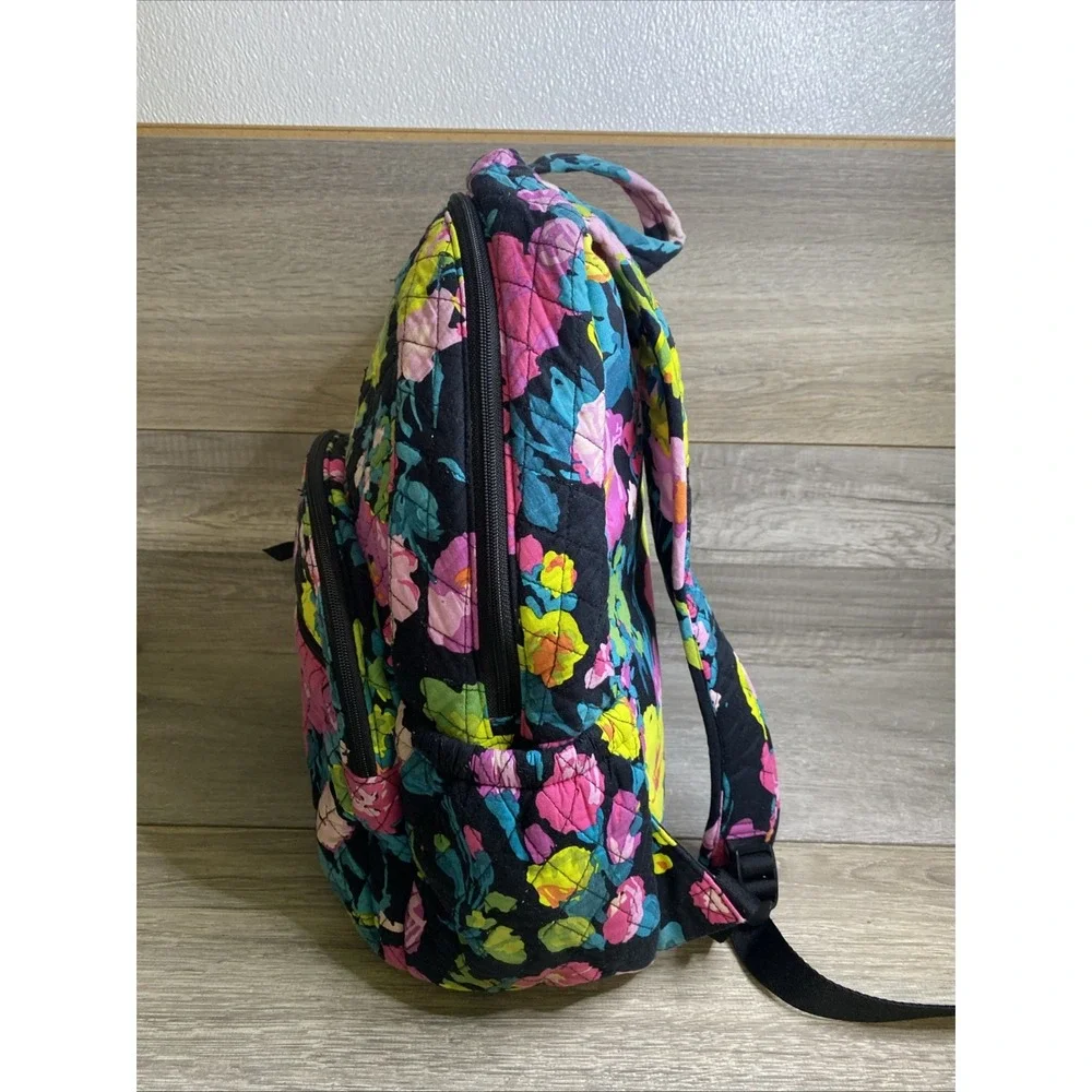 Vera Bradley Large Essential Backpack Hilo Meadow Floral Quilted Travel School